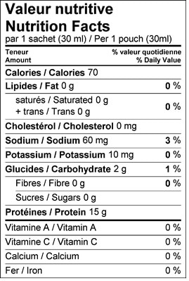PROAMINO-Valeur nutritive-Concentré-de-jus-Kiwi-Melon PROAMINO-Valeur nutritive-Concentré-de-jus-Kiwi-Melon