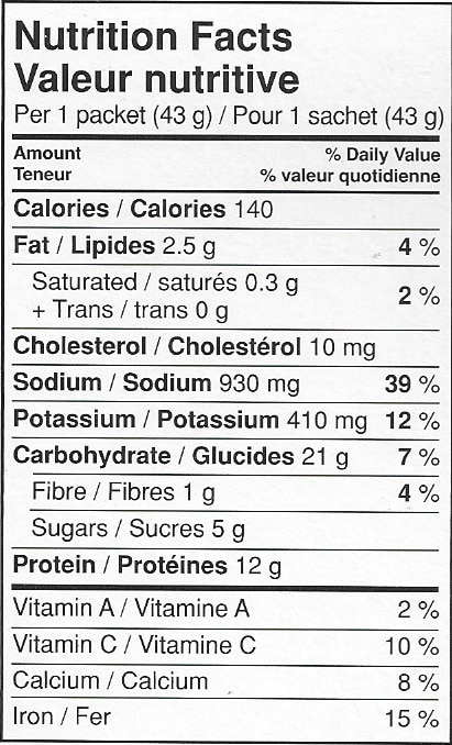 BARIATRIX - Valeur nutritive - Spaghetti bolognaise vegetarien